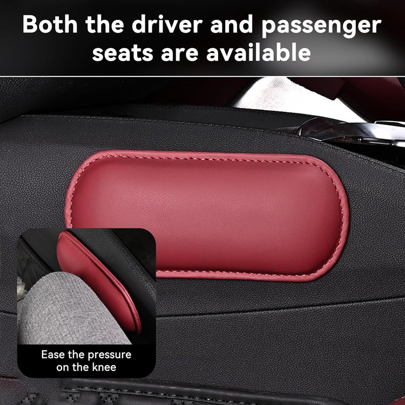 Alieemo Car Knee Cushion Pad, Leather Memory Foam Vehicle Door Armrest Pillow for Leg Elbow, Comfort Auto Interior Center Console Thigh Support Mat Accessories, Universal for Most Cars (Red) - Image 3