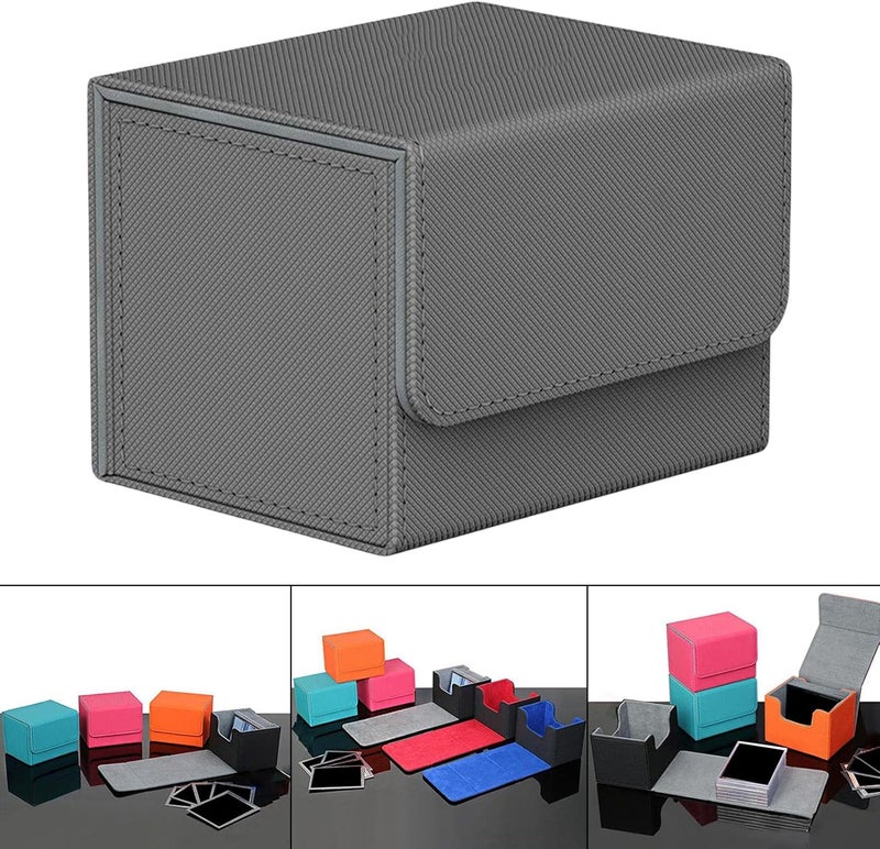 klarako Trading Card Deck Box Organizer Storage Holder Container Album W/ Magnet Closure for TCG  Gray - Image 5