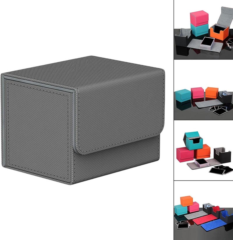 klarako Trading Card Deck Box Organizer Storage Holder Container Album W/ Magnet Closure for TCG  Gray - Image 4