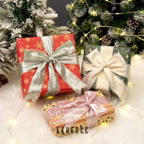 KEOSREE Champagne Gold Silk Chiffon Ribbon,Ivory White Frayed Shimmery Silk Ribbon for Bridal Flower Bouquet Gift Wrapping Wedding Decor Invitations Decorations 1.5" x 15 Yards (5Yards X 3 Rolls) - Image 5