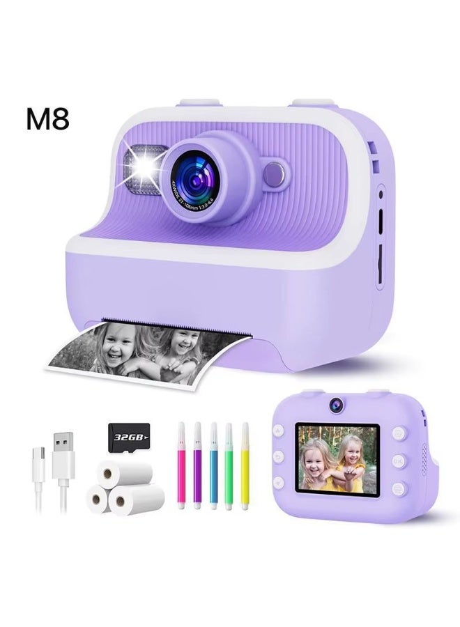 M8 Digital Wireless Video Selfie Kids Camera - Inkless Instant Print With 32GB Memory - Image 2