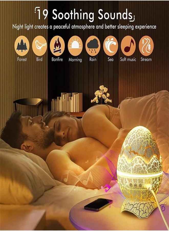 Generic - LED Cracked Dinosaur Egg Starry Sky Projector Light with Bluetooth Music, Nebula Projection Ambient Night Light - Image 1