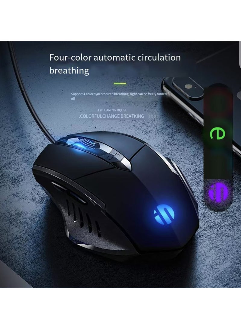 inphic PW1H wired silent luminous e-sports office mouse - Image 4