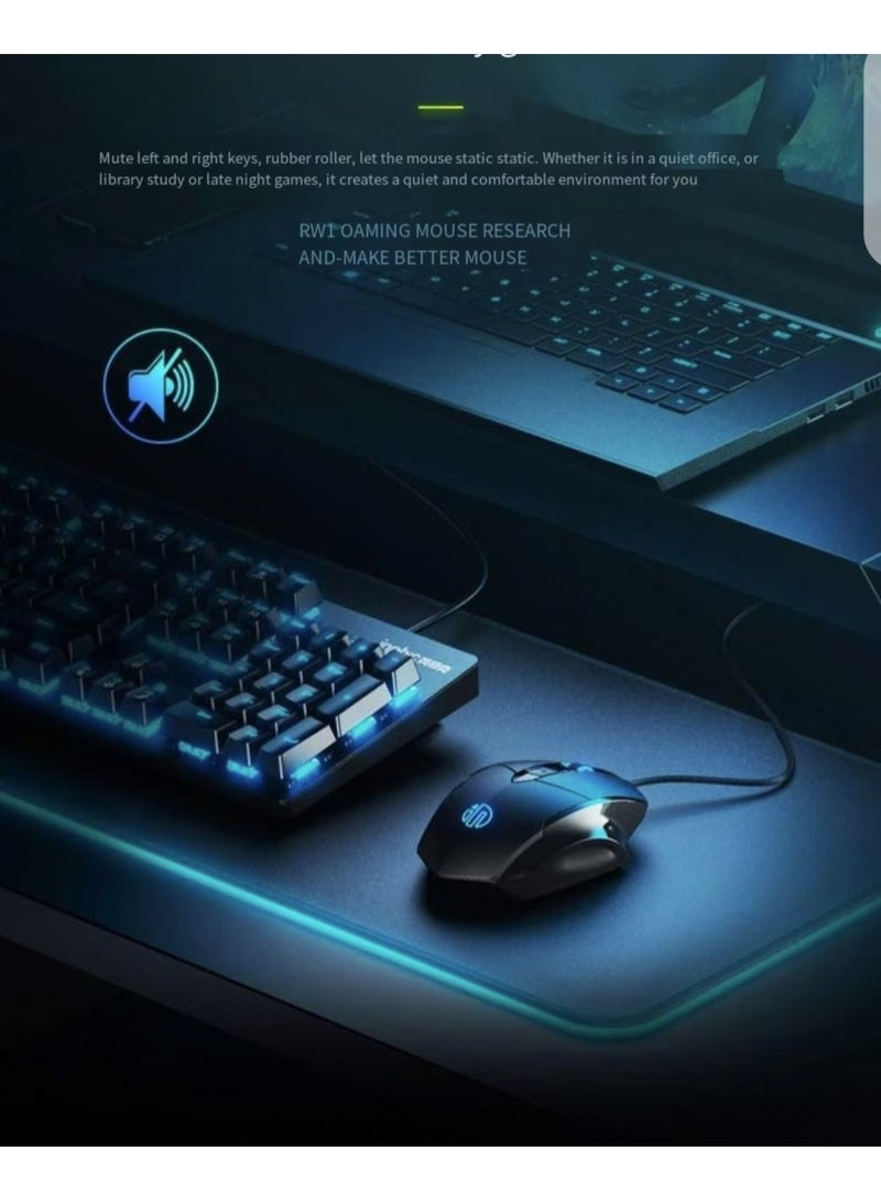 inphic PW1H wired silent luminous e-sports office mouse - Image 5