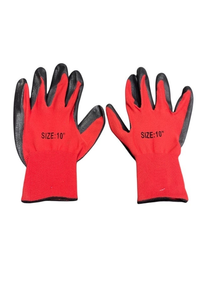 قفازات عمل واقية مغطاة بالمطاط للمهام الشاقة - مقاس 10 XL - Image 1