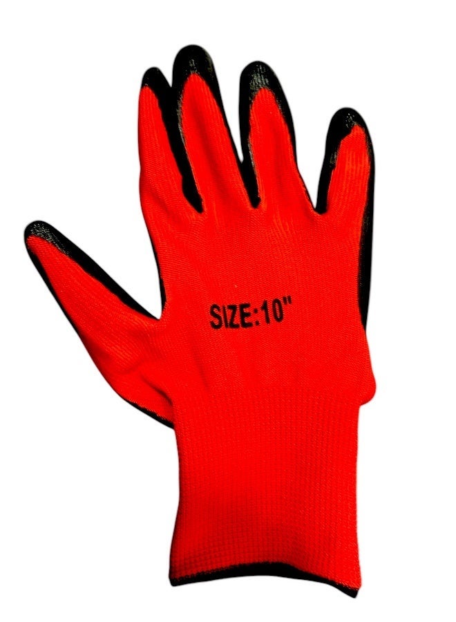 قفازات عمل واقية مغطاة بالمطاط للمهام الشاقة - مقاس 10 XL - Image 4