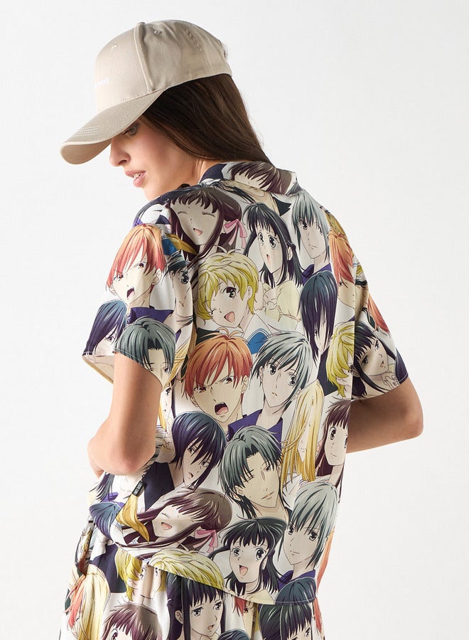 اس بي كاركترز قميص قطن بأكمام قصيرة وطبعات أنمي - Image 3