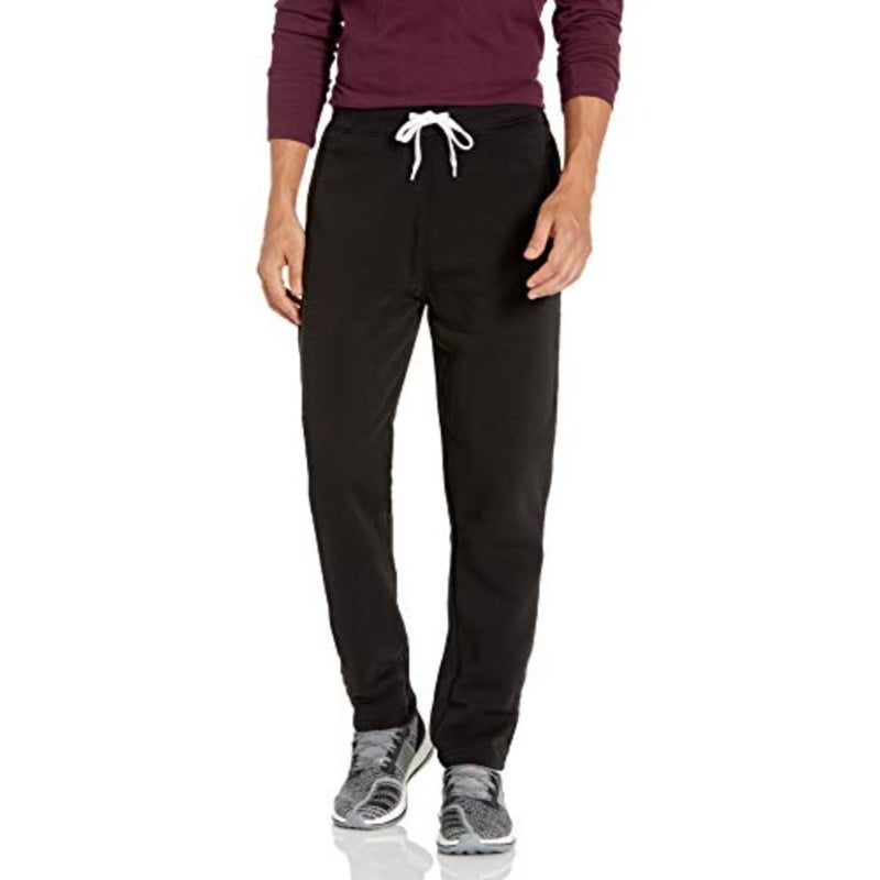 بنطال رياضي Active Basic Jogger Fleece للرجال للملابس الكاجوال، مصنوع من مزيج القطن والصوف، أسود، فائق النعومة وقابل للتمدد - Image 4