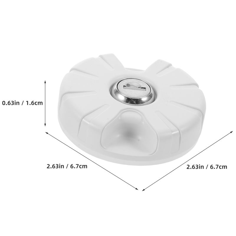 1Set Rv Water Inlet Cover White Lockable Plastic Cap with Spring Seal for Camper Trailers - Image 2