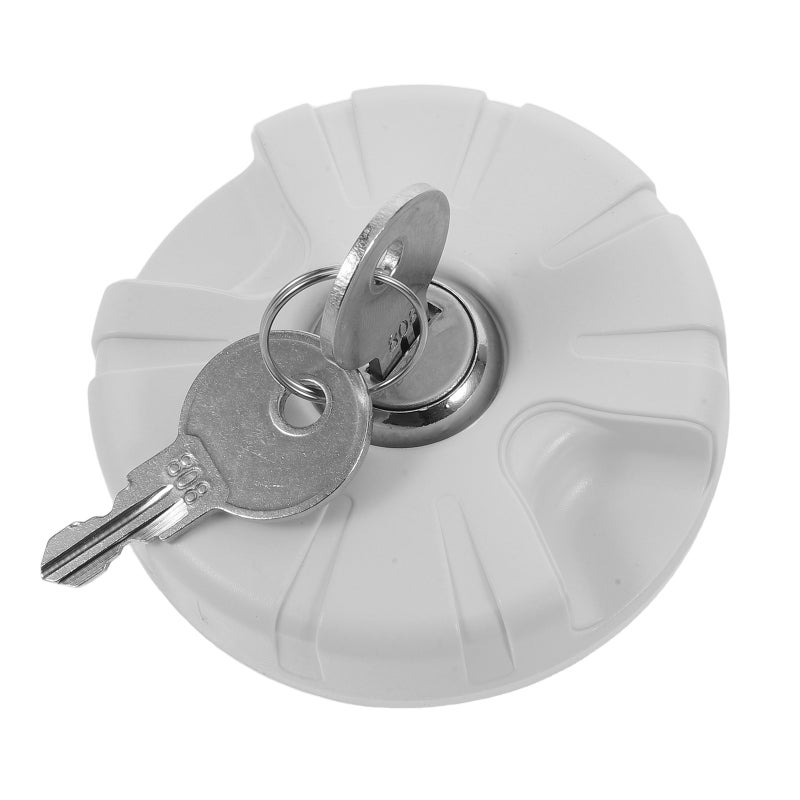 1Set Rv Water Inlet Cover White Lockable Plastic Cap with Spring Seal for Camper Trailers - Image 1