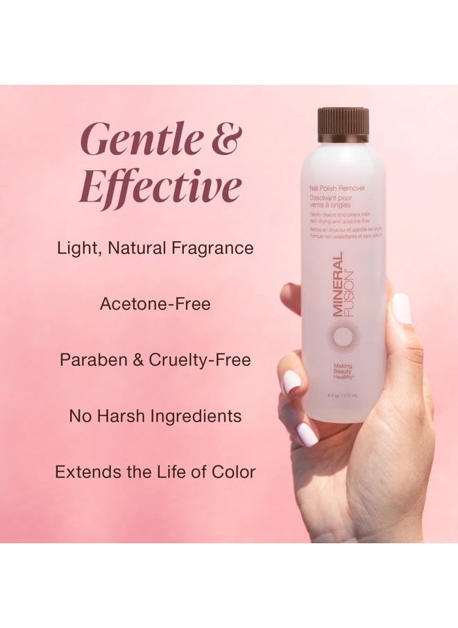 Mineral Fusion Acetone Free Nail Polish Remover, Gentle, Non-Drying, Regular & Gel Polish, 6 fl oz (2 Pack), Vegan & Cruelty-Free Nail Care for Women and Men  - Image 4