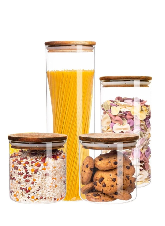 Swift 4 Pack Airtight Storage Jar Glass, Keep Ingredients Fresh, Organize Your Pantry, and Enhance Kitchen Decor, Clear Visibility, Ideal for Cereals, Pasta, Snacks, and More, Secure Lid, 567ml  - Image 2