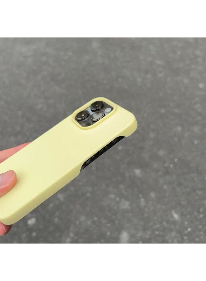 NIBEMINENT Solid Color Half Pack Matte Protective TPU Case Cover For iPhone 16 Pro, Milk Yolk