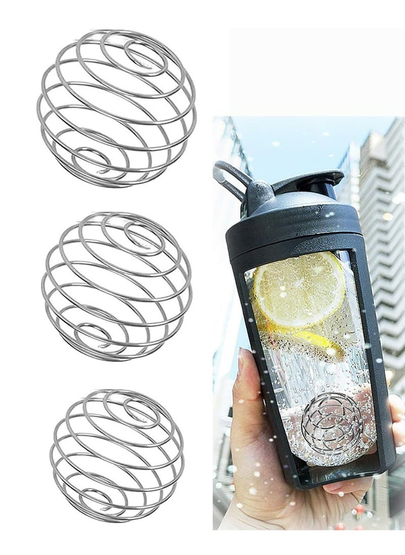 Oasisgalore - 3-Pack Stainless Steel Mixer Balls for Protein Shaker Bottles, Sport Fitness Cup Wire Whisk - 5.2cm Diameter - Image 1