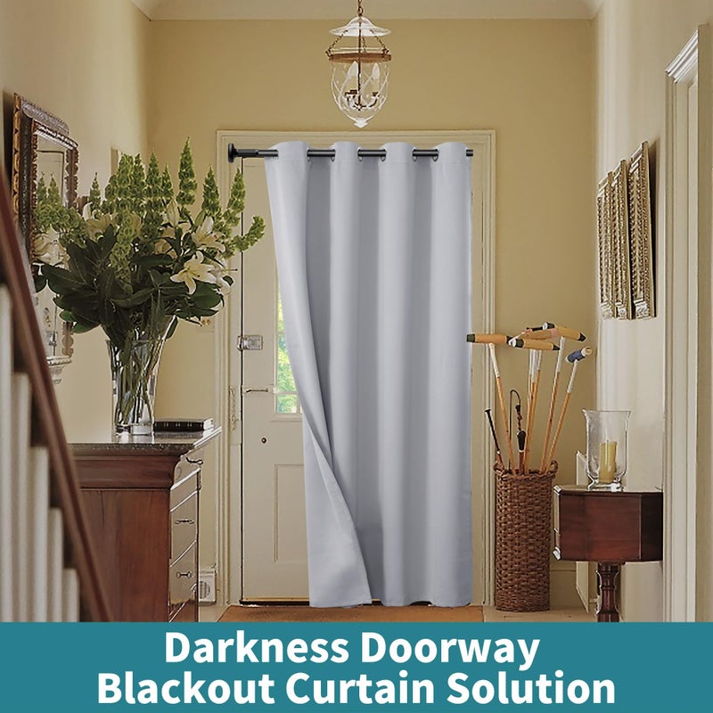 BGment Bression Brague Ray Door Startain 80 بوصة الطول لمدخل غرفة نوم الخزانة الستار الخصوصية الحرارية معزول معزول الغرفة المقسم لفصل الغرفة 1 لوحة 52 بوصة - Image 4