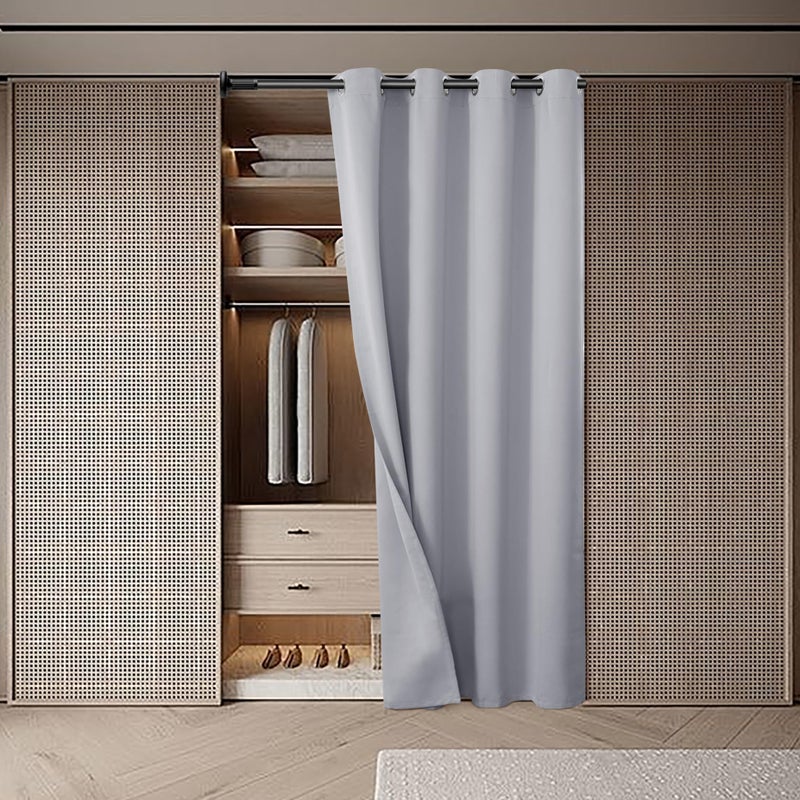 BGment Bression Brague Ray Door Startain 80 بوصة الطول لمدخل غرفة نوم الخزانة الستار الخصوصية الحرارية معزول معزول الغرفة المقسم لفصل الغرفة 1 لوحة 52 بوصة - Image 2