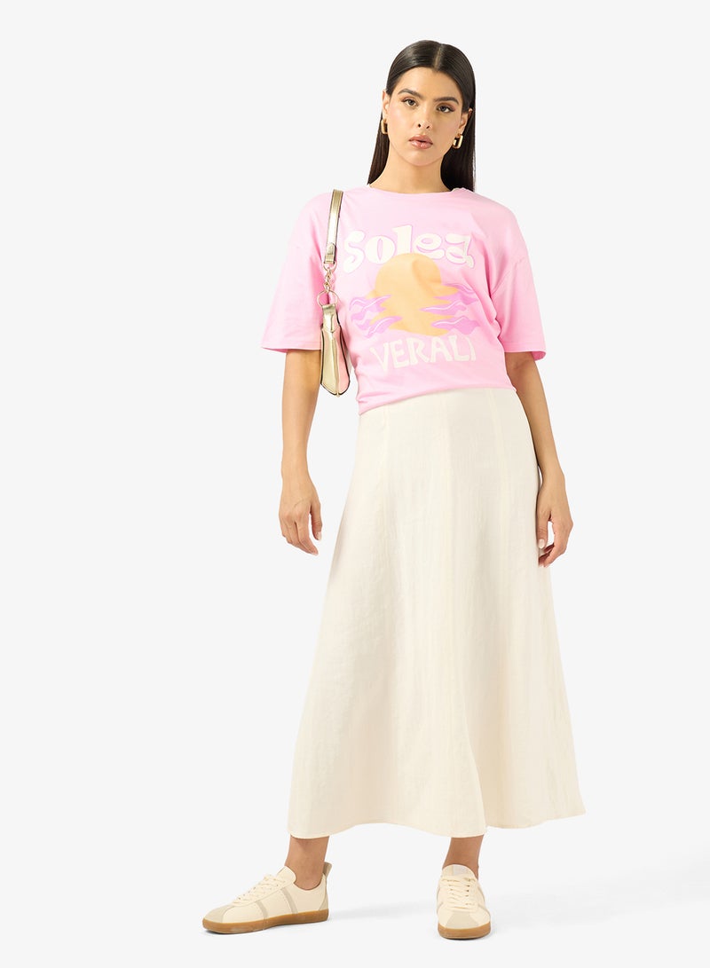Ginger Cotton Oversize Summer Graphic T-shirt - Image 4