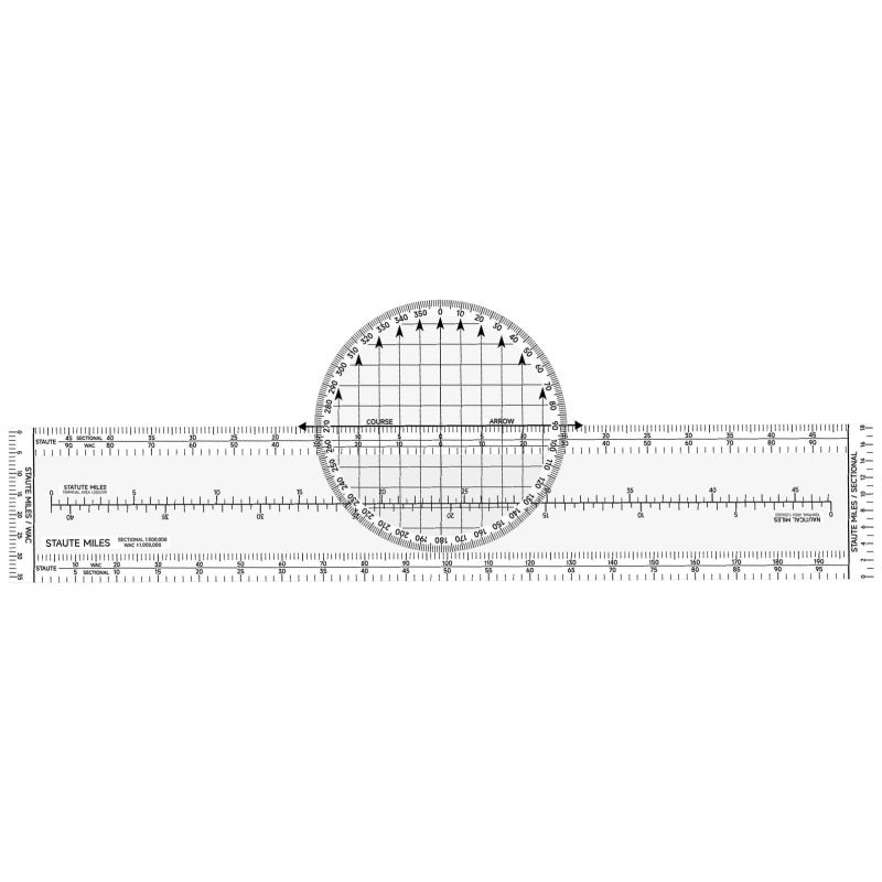 CRP 1 Rotating Aviation Plotter 13.2 Inch Transparent Plastic for Flight Navigation - Image 2