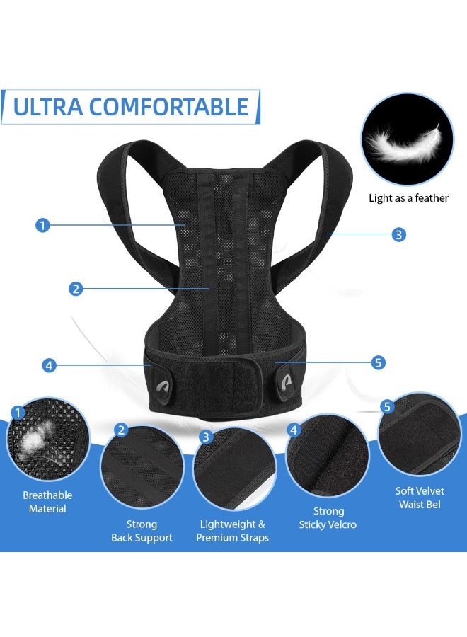 Upgraded Full Back Support Brace for Men & Women - Effective Posture Corrector - High Quality for Scoliosis, Hunchback Correction & Back Pain Relief - Image 3