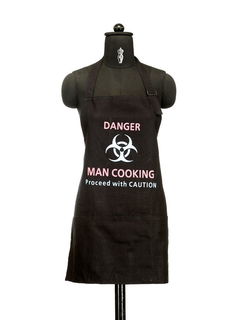 Swayam Cotton Multipurpose Apron with 3 Pockets + 2 Gloves | Stylish and Durable | Perfect for Hotel, Cafe, Restaurant, and Home Kitchen -Black - Image 2