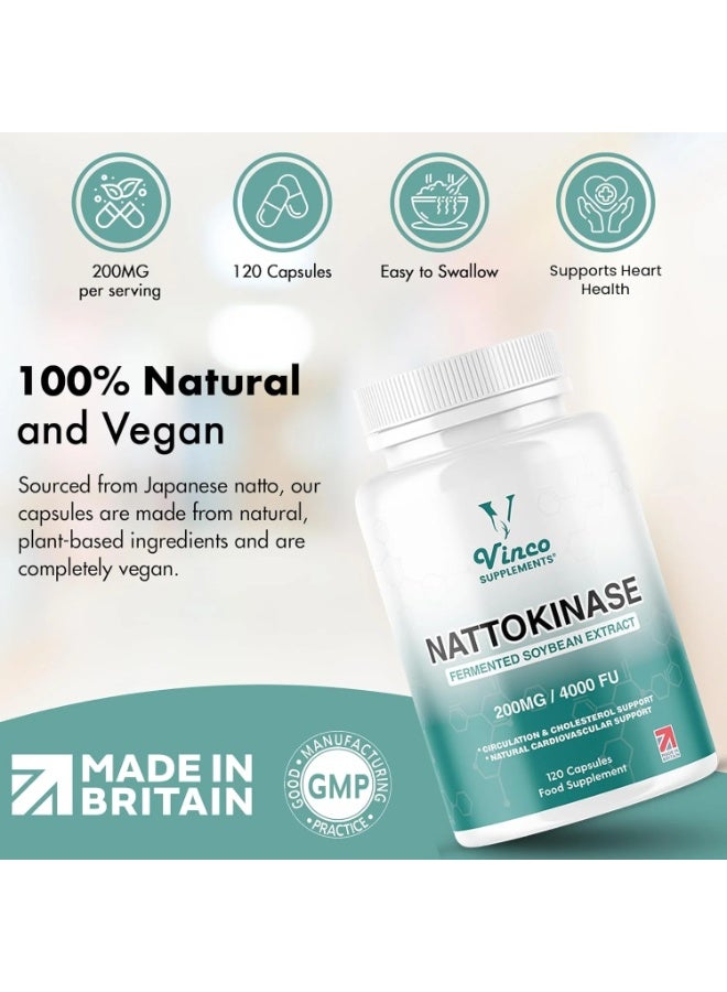 Vinco Supplements Nattokinase 4000 FU ,to support circulation and healthy cholesterol levels ,120 Capsules - Image 3