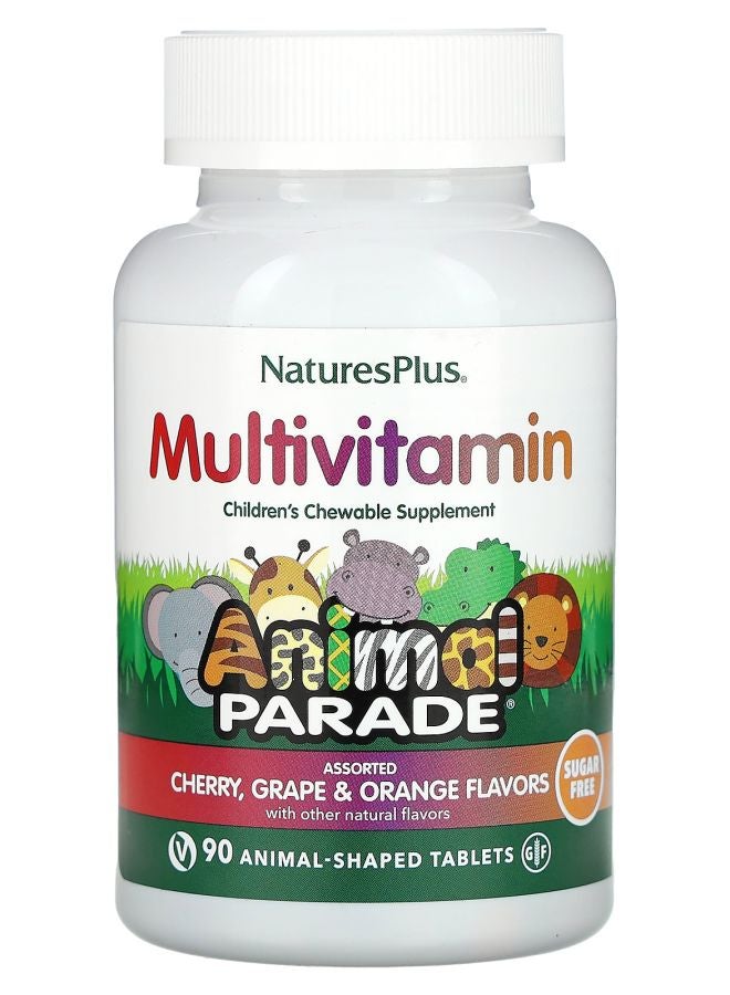 Animal Parade Multivitamin Children's Chewable Supplement Cherry Grape & Orange 90 Animal-Shaped Tablets