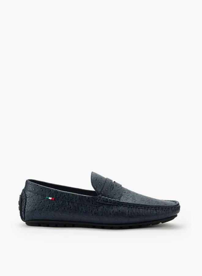 Renzo Ruganni BLUE Men Textured Slip-On Loafers for Men | Best Price UAE