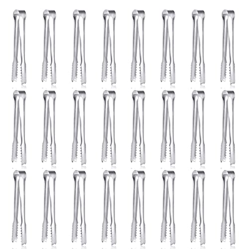 Dmoera 24 Pack Premium Small Serving TongsDmoera Mini Stainless Steel Appetizer Tongs 5 Inch127cm