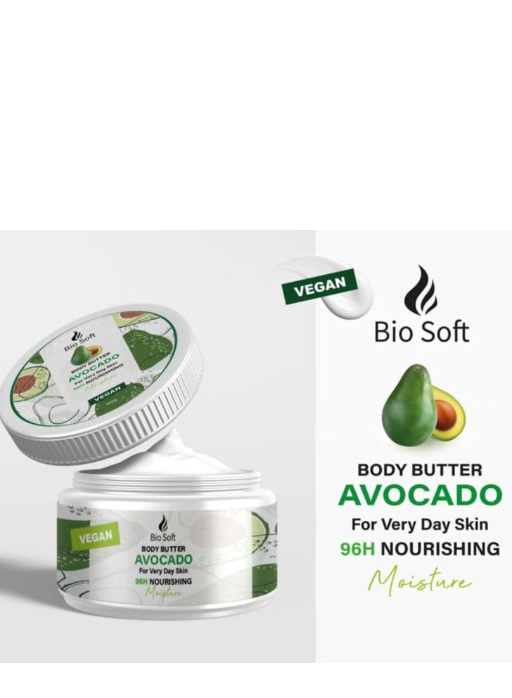 زبدة مرطبة للجسم من بيو سوفت - بالافاكدو - ترطيب 96 ساعة - 150 جرام