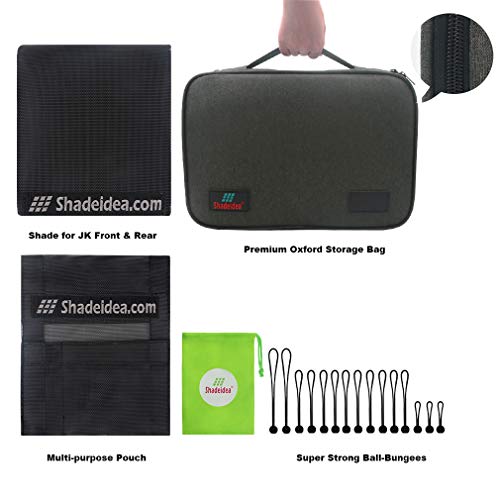 Shadeidea JK Sun Shade Top Compatible with Jeep Wrangler JKU Top Sunshade Soft Mesh Roof Cover (2007-2018)- Wind Noise UV Blocker -10 Year Warranty -2 Door -Black -Front&Rear (1 Piece) - Image 5