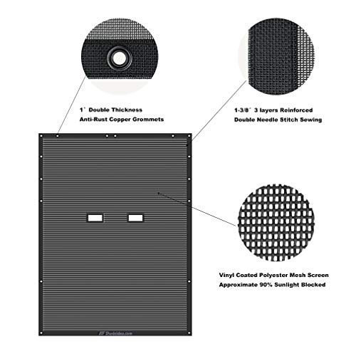 Shadeidea JK Sun Shade Top Compatible with Jeep Wrangler JKU Top Sunshade Soft Mesh Roof Cover (2007-2018)- Wind Noise UV Blocker -10 Year Warranty -2 Door -Black -Front&Rear (1 Piece) - Image 4
