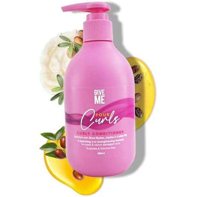 COSMETICS FOUR CURLS CONDITIONER, CURLY HAIR PRODUCTS, MOISTURISING SHEA BUTTER, SULPHATE AND SILICONE FREE, NATURALLY INFUSED WITH CASTOR JOJOBA AND COCONUT OIL - Image 2