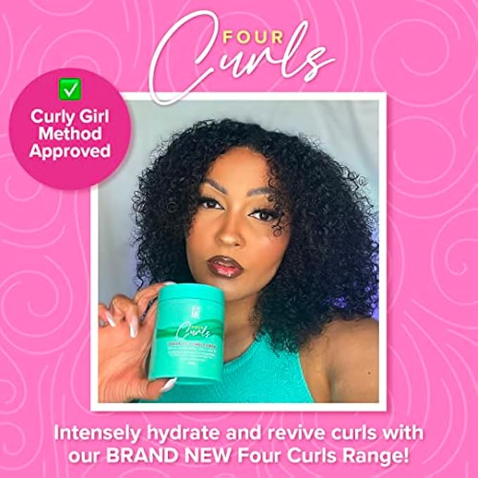 COSMETICS FOUR CURLS CONDITIONER, CURLY HAIR PRODUCTS, MOISTURISING SHEA BUTTER, SULPHATE AND SILICONE FREE, NATURALLY INFUSED WITH CASTOR JOJOBA AND COCONUT OIL - Image 3