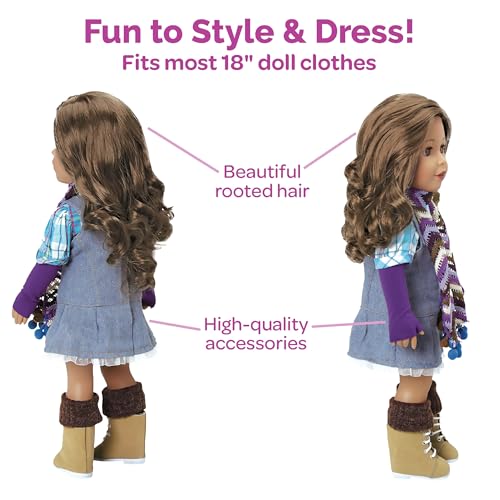 Adora Amazing Girls - 18” Fashion Doll, Poseable Limbs, Rooted Hair for Styling, Open and Close Eyes, Soft Huggable Body Stylish Playmate (Ava) - Image 4