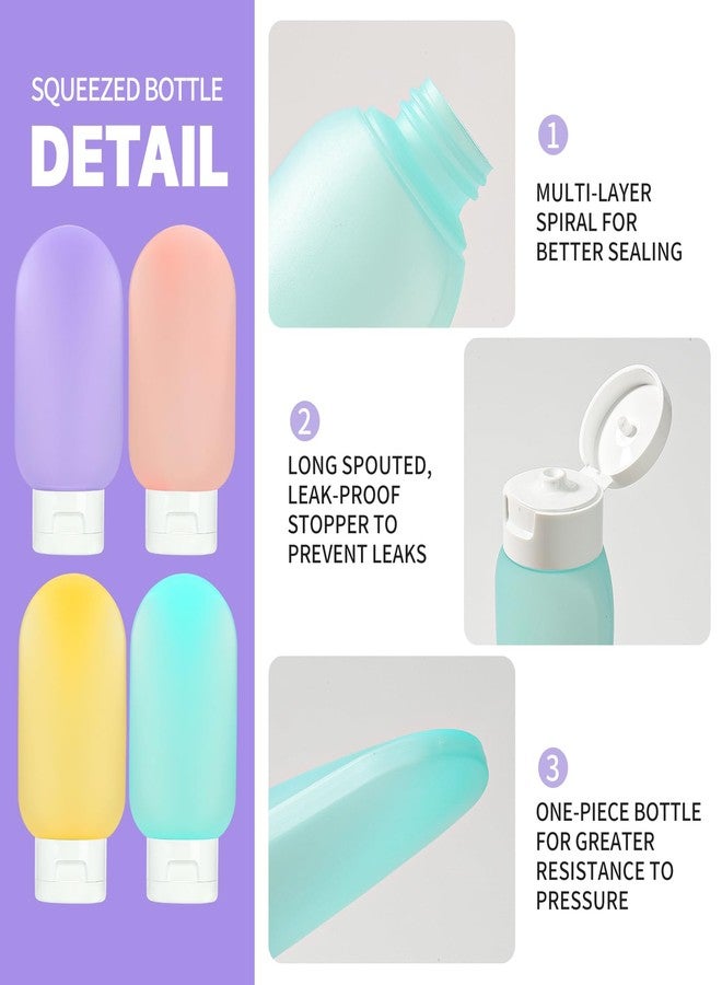 CCTIVED Travel Bottles for Toiletries, TSA Approved Travel Size Containers for Toiletries, Leak Proof Refillable Toiletry Bottles for Shampoo,Conditioner,Lotion-4 Pack - Image 2
