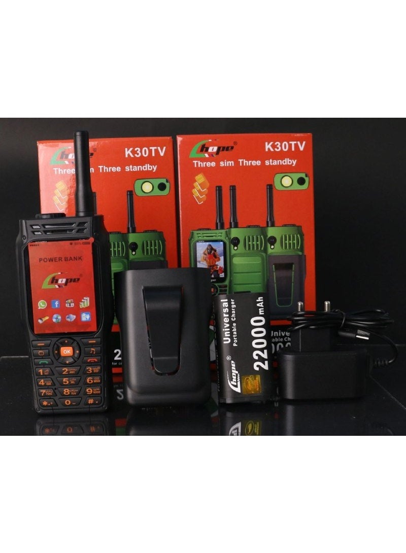 هوب 📡🏕️ جوال قوي الاتصال للرحلات والتخييم – بطارية عملاقة 22000mAh + باور بنك + مصباح مدمج وهوائي قابل للإزالة! - Image 3