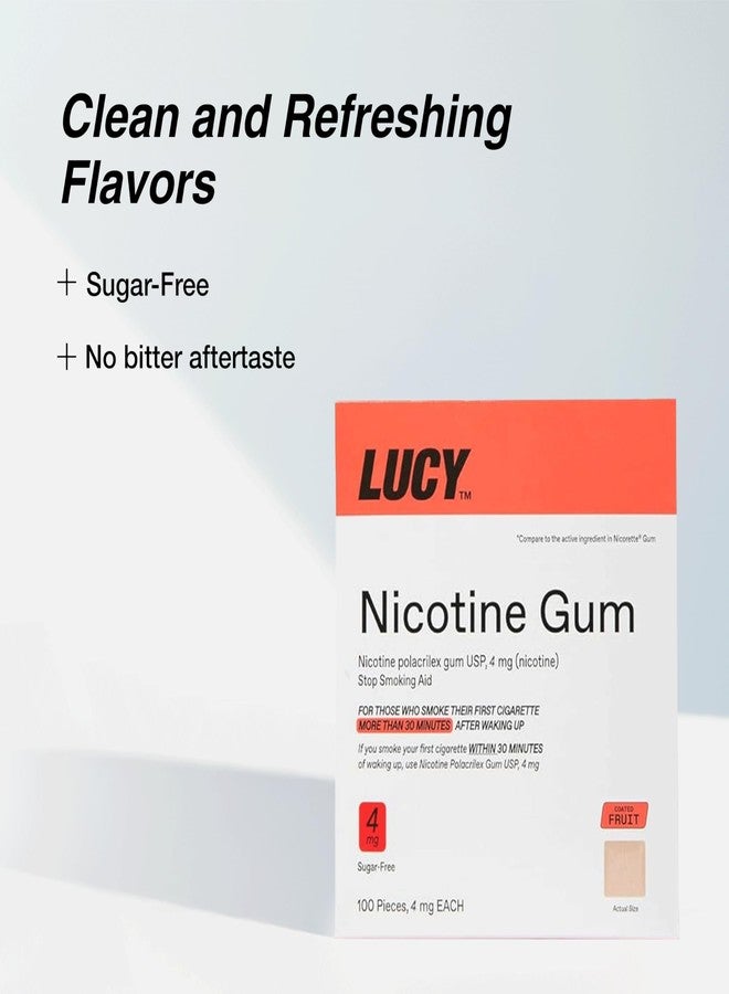 LUCY™ NRT Nicotine Gum, Stop Smoking Aid, Fruit Flavor, 4mg 100-Count - Image 3