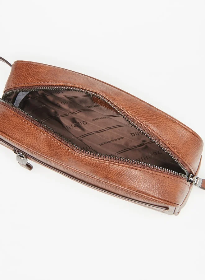 DUCHINI Men's Solid Pouch with Zip Closure and Wrist Strap