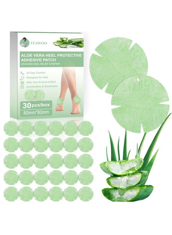 TEAWOO 30PCS Patented Aloe Vera Cracked Heel Treatment Patches, New Upgraded Cracked Heel Repair Bandage - Image 1