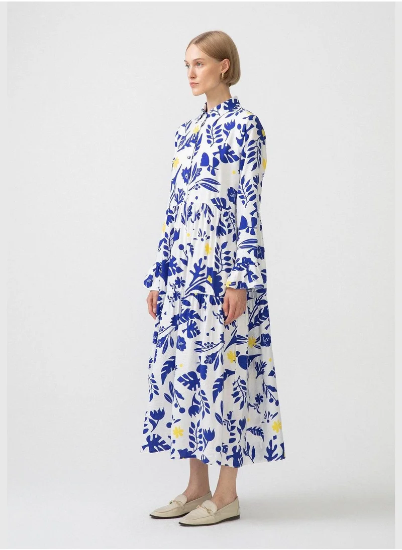 توتشي FLOWERED FRILLY DRESS