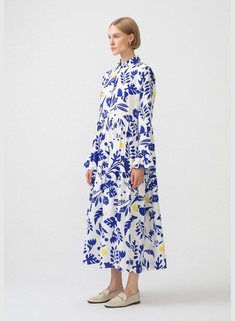 Touche فستان ميدي قطن مزخرف بالزهور - Image 4