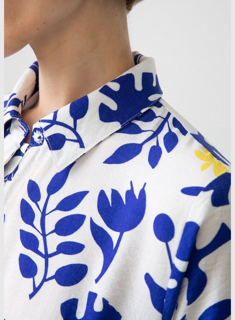 Touche فستان ميدي قطن مزخرف بالزهور - Image 3