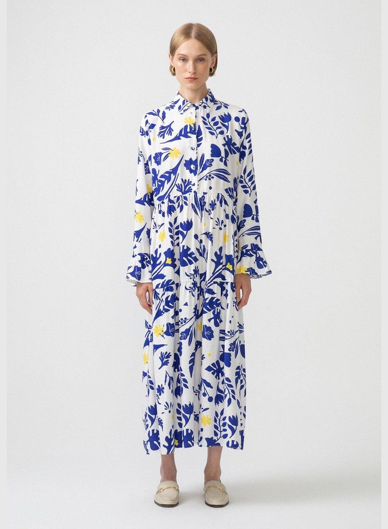 Touche فستان ميدي قطن مزخرف بالزهور - Image 1