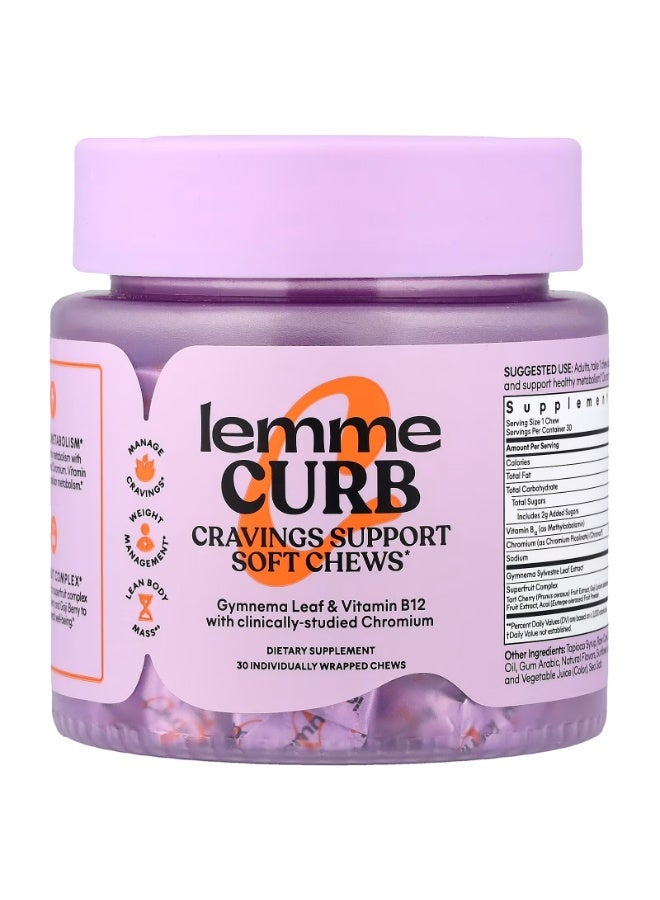 Lemme, Curb, Cravings Support, Mixed Fruit, 30 Individually Wrapped Chews - Image 1