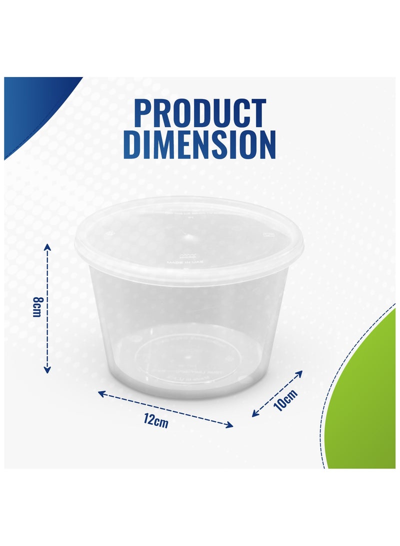إس إن إتش باكينج SNH تعبئة 50 عبوة حاويات طعام بلاستيكية شفافة مستديرة بسعة 525 مل قابلة للاستخدام في الميكروويف مع أغطية، أوعية شفافة لتخزين الطعام وتحضير الوجبات، قابلة لإعادة الاستخدام أو الاستخدام مرة واحدة، صندوق غداء. - Image 2