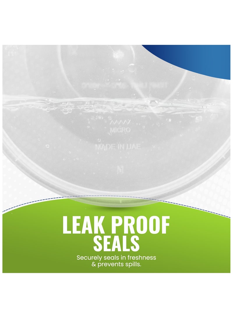 إس إن إتش باكينج SNH تعبئة 50 عبوة حاويات طعام بلاستيكية شفافة مستديرة بسعة 525 مل قابلة للاستخدام في الميكروويف مع أغطية، أوعية شفافة لتخزين الطعام وتحضير الوجبات، قابلة لإعادة الاستخدام أو الاستخدام مرة واحدة، صندوق غداء. - Image 3
