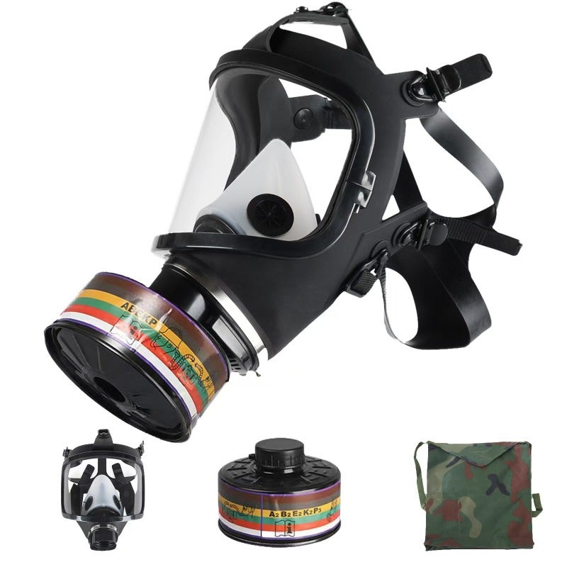Full Face Respirator: Camouflage Five-point Adjustable Headband - RD40 Universal Interface Full Facepiece - Low Resistance Dual Inhalation Valves for Coal Mining, Painting, Biogas Work - Image 1