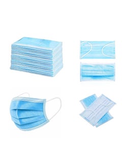 MedOne 50-Pieces 3 Ply Disposable Blue Face Mask For Adults Individually Packed  - Image 2