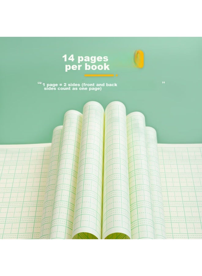 M&g Stationery Character Writing Book, 36k Chinese Pinyin Grid Notebook, 7 Rows 8 Columns 56 Grids, First Grade Chinese Language Workbook, Elementary School Student Notebook, 10 Books K36124b - Image 5