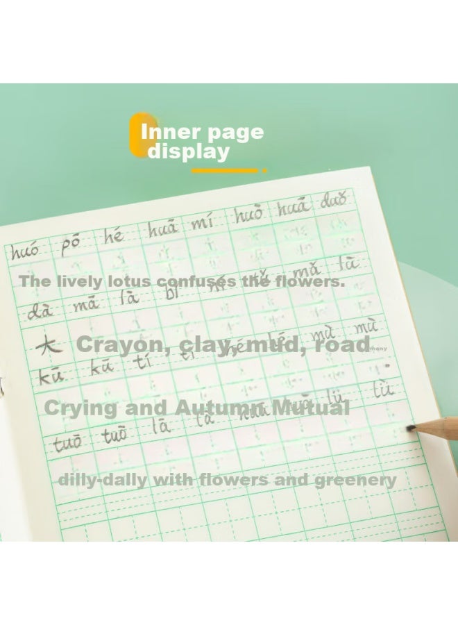 M&g Stationery Character Writing Book, 36k Chinese Pinyin Grid Notebook, 7 Rows 8 Columns 56 Grids, First Grade Chinese Language Workbook, Elementary School Student Notebook, 10 Books K36124b - Image 2